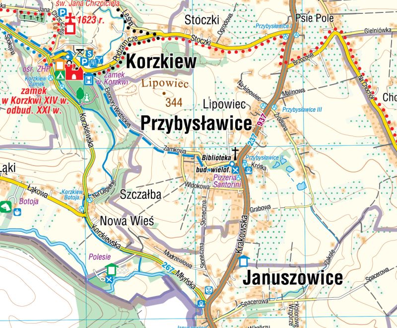 mapka okolica Korzkiew fdszmn